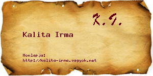 Kalita Irma névjegykártya
