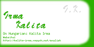 irma kalita business card